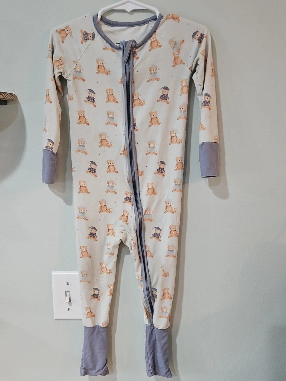 Little One Shop Sleepy Bear Bamboo Convertible Sleeper 2T